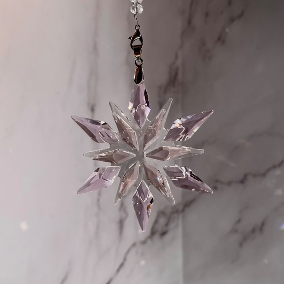 Crystal Snowflake Sun Catcher Christmas Tree Decor Czech Bohemia Crystal Gift - Picture 10 of 15